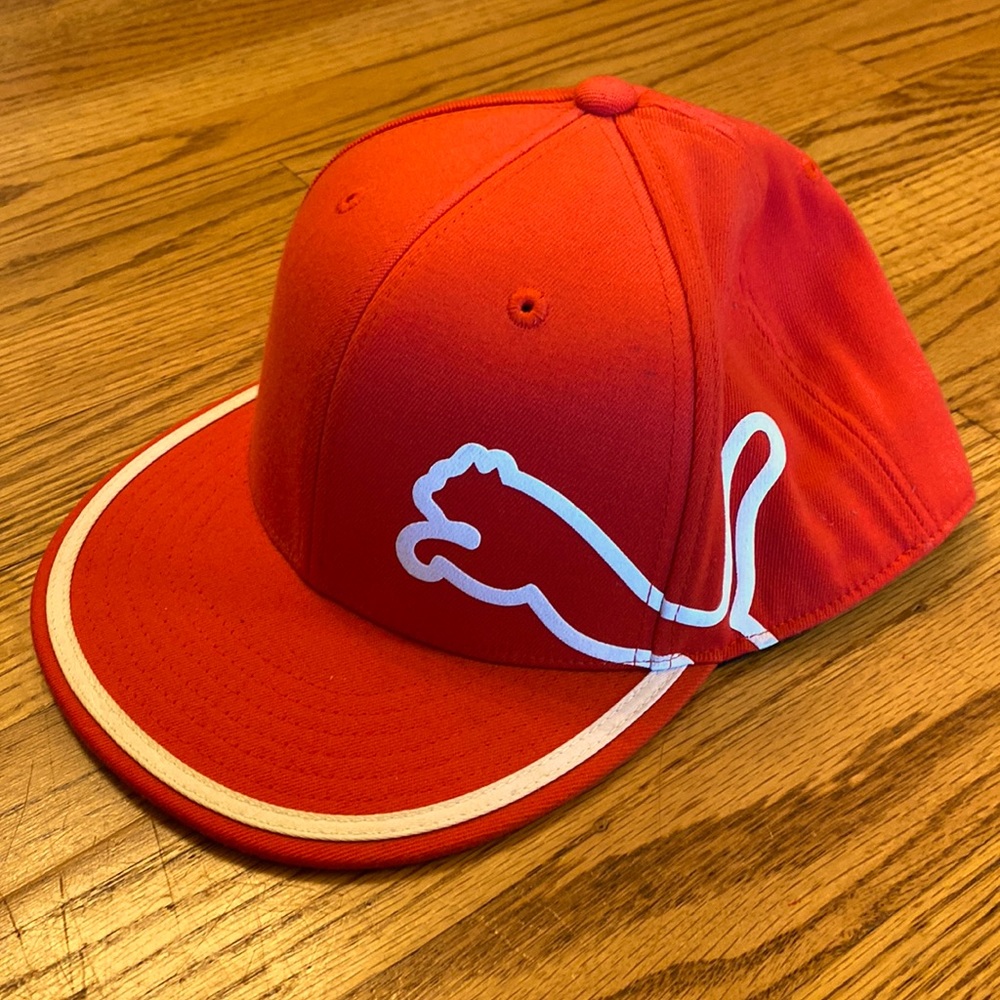 Puma Orange Fitted Flat Cap 7 1/4 - 7 5/8 (L/XL)